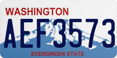 WA license plate AEF3573