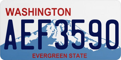 WA license plate AEF3590