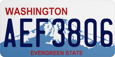 WA license plate AEF3806