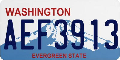 WA license plate AEF3913