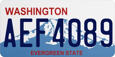 WA license plate AEF4089