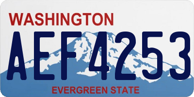 WA license plate AEF4253