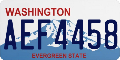WA license plate AEF4458
