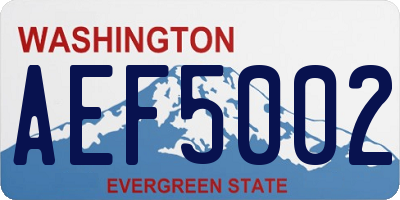 WA license plate AEF5002