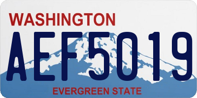 WA license plate AEF5019
