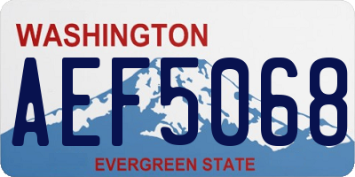 WA license plate AEF5068