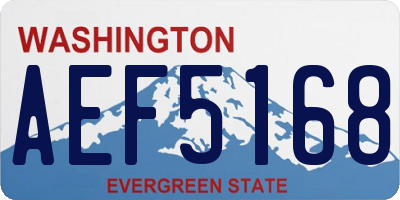 WA license plate AEF5168
