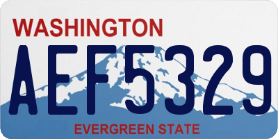 WA license plate AEF5329
