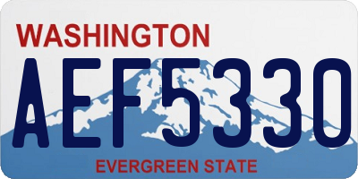 WA license plate AEF5330