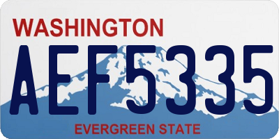 WA license plate AEF5335