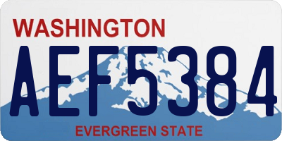 WA license plate AEF5384