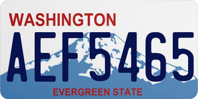WA license plate AEF5465