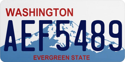 WA license plate AEF5489