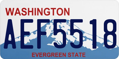 WA license plate AEF5518