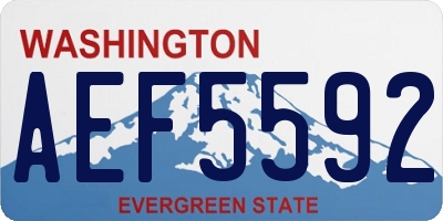 WA license plate AEF5592