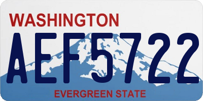 WA license plate AEF5722