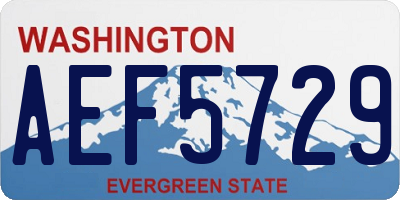 WA license plate AEF5729