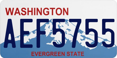 WA license plate AEF5755