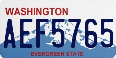 WA license plate AEF5765