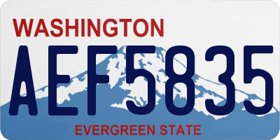WA license plate AEF5835