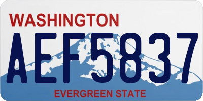 WA license plate AEF5837