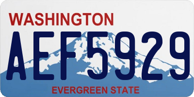 WA license plate AEF5929