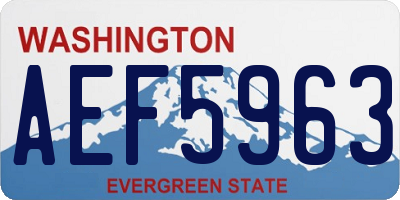 WA license plate AEF5963
