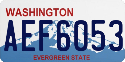 WA license plate AEF6053
