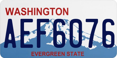 WA license plate AEF6076