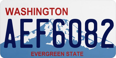 WA license plate AEF6082