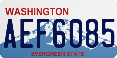 WA license plate AEF6085