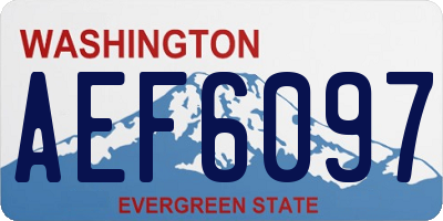 WA license plate AEF6097