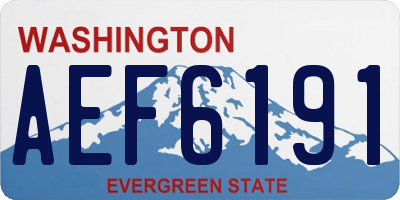 WA license plate AEF6191