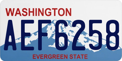 WA license plate AEF6258