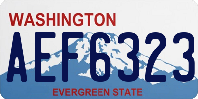 WA license plate AEF6323