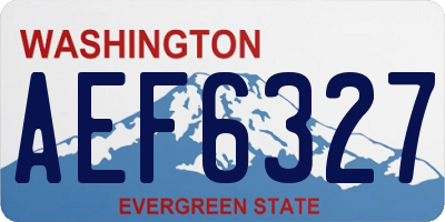 WA license plate AEF6327