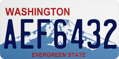 WA license plate AEF6432