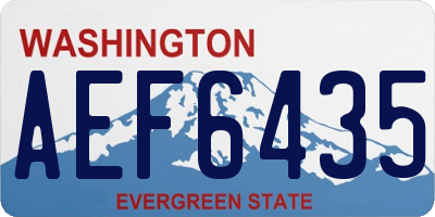 WA license plate AEF6435