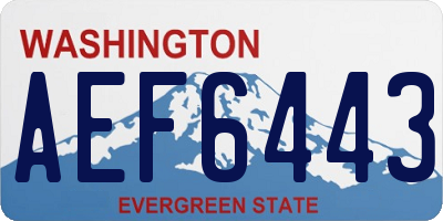 WA license plate AEF6443