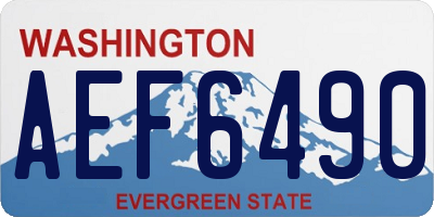 WA license plate AEF6490