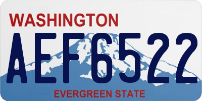 WA license plate AEF6522