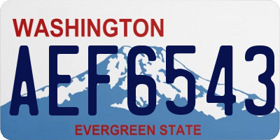 WA license plate AEF6543