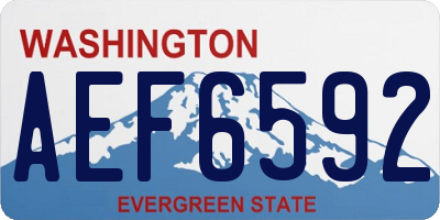WA license plate AEF6592