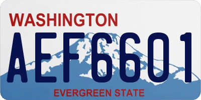 WA license plate AEF6601