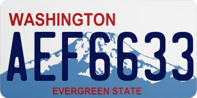 WA license plate AEF6633