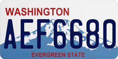 WA license plate AEF6680