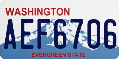 WA license plate AEF6706