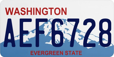 WA license plate AEF6728