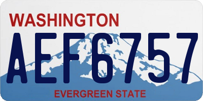 WA license plate AEF6757