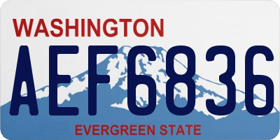 WA license plate AEF6836